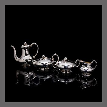 TEA SET, 4 PCS. Silver, Karl Adolf Seipel and Matias Skytt (Skyytinen), St. Petersburg 1867-68. Total weight 1965,8 g.