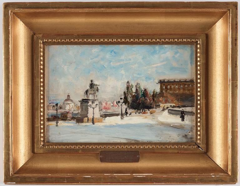 Carl Skånberg & Ernst Josephson, "Utsikt över Gustaf Adolfs torg med slottet" (View over Gustaf Adolf Plaza and the Royal Palace in Stockholm).