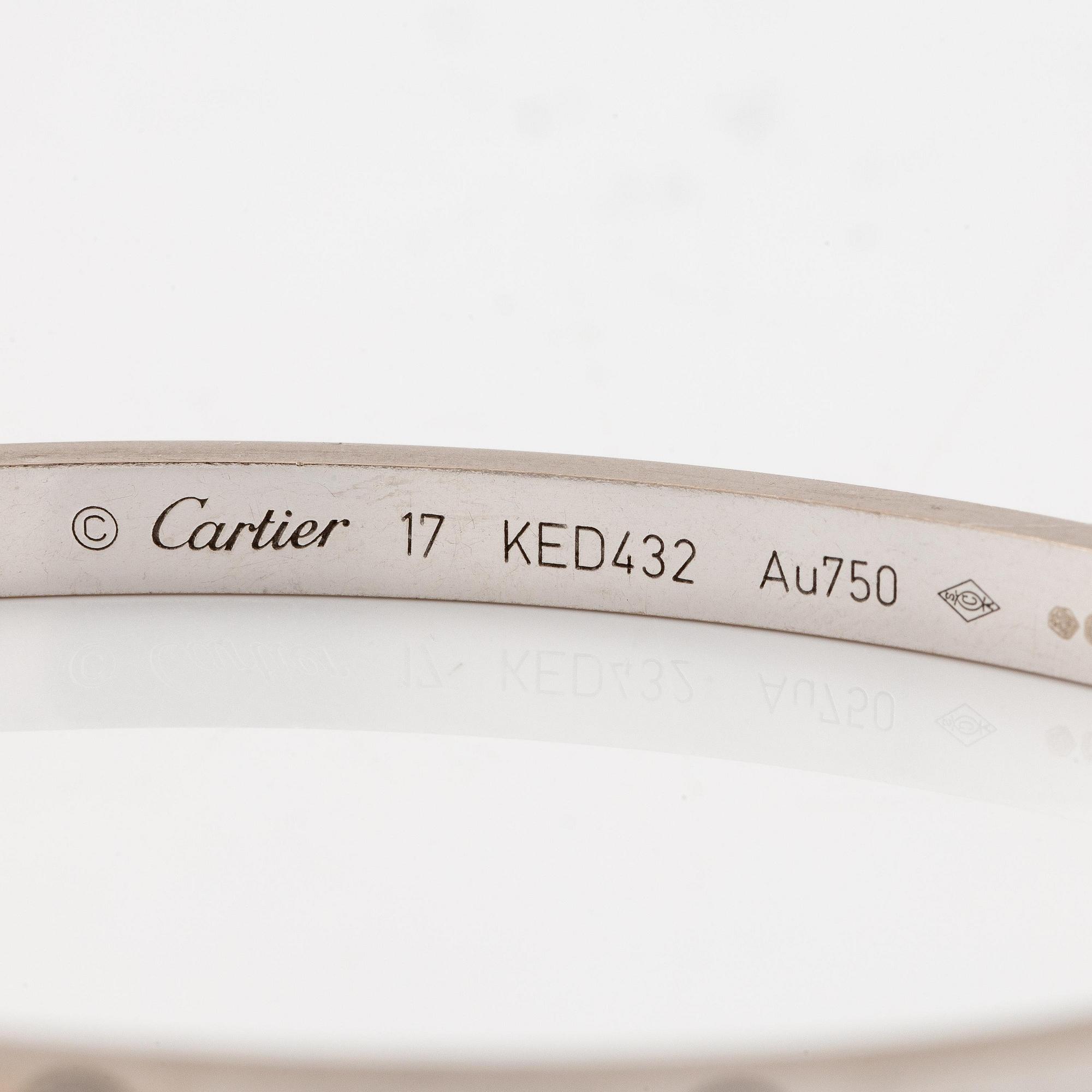 A Cartier bracelet "Love" in 18K white gold with round brilliant-cut diamonds, model small.