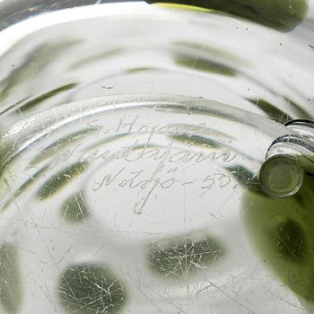 Saara Hopea, vase, “Panther”, signed S. Hopea Nuutajärvi Notsjö -55.
