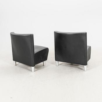 A set of eight leather easychairs by Erik Jørgensen Møbelfabrik, Svendborg, Denmark.