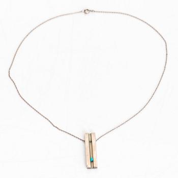 Björn Weckström, halsband, silver .916, och turkos, stämplad BRW och Weckström, 1958.