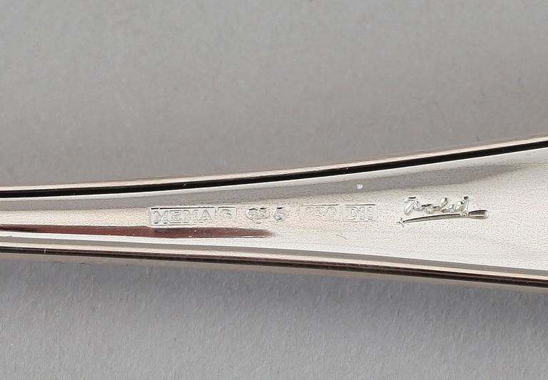 BESTICK, 24 delar, silver, MEMA, 1990-tal. Vikt med stålblad ca 1156 gr.