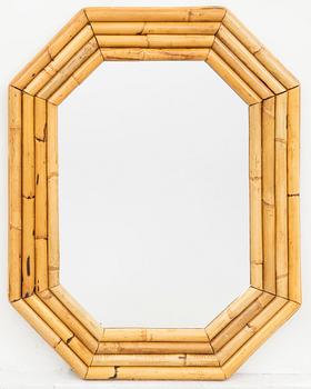 Mirror with rattan frame 1970s.