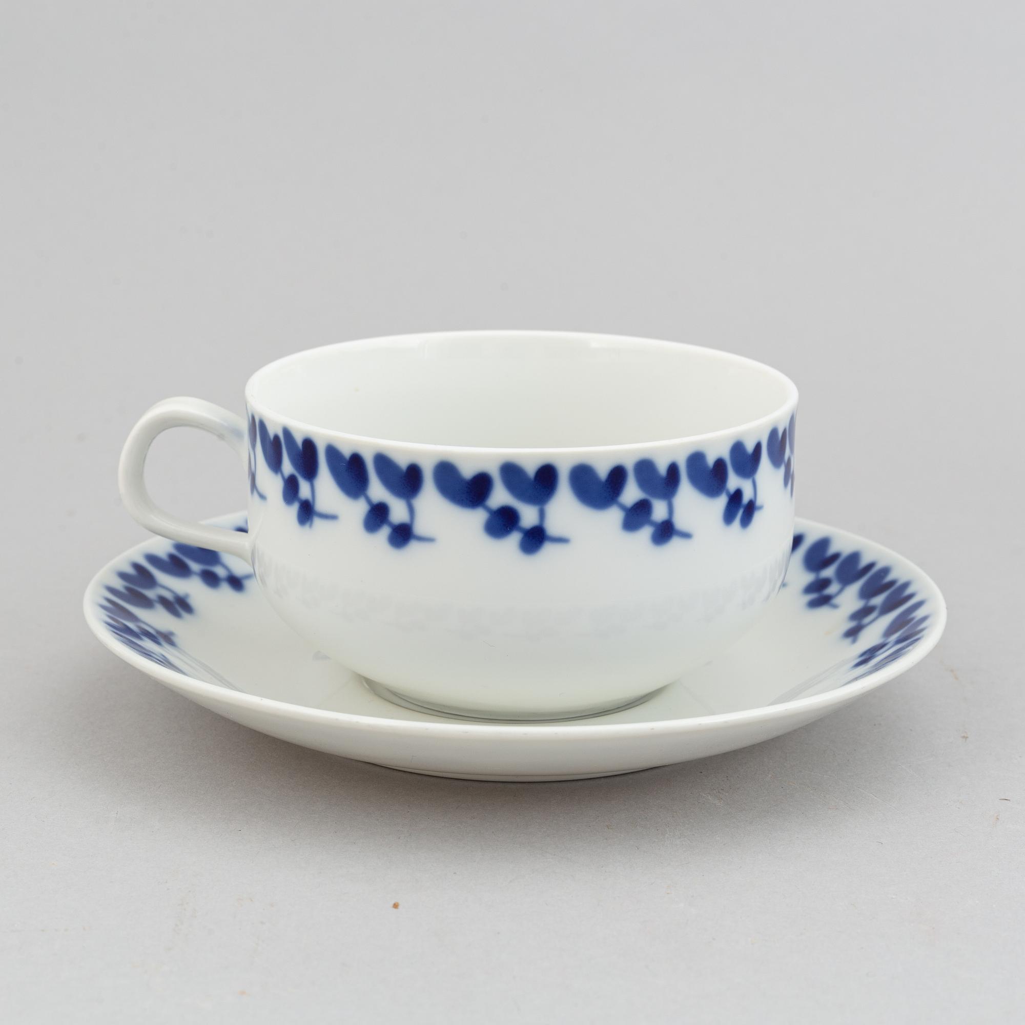 Carl-Harry Stålhane, servisdelar, 14 st, "Swedish Blue", Rörstrand.