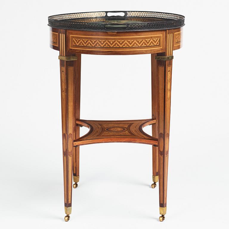 A Gustavian Tea table, by Georg Haupt (master in Stockholm 1770-1784), not signed.