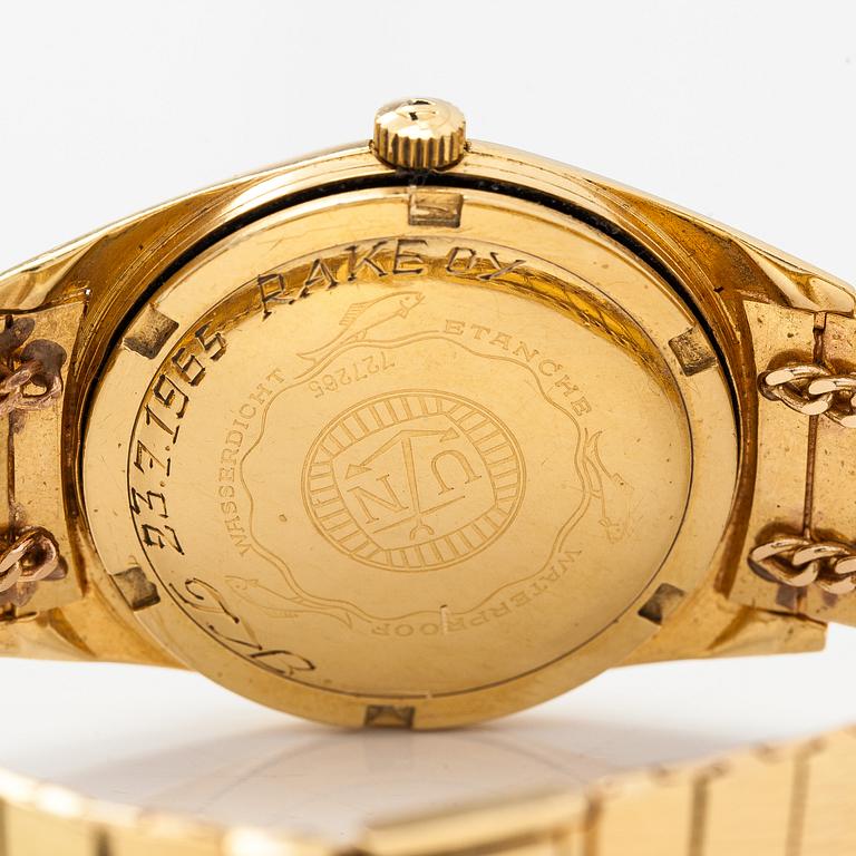 Ulysse Nardin, Jubilé 4000, wristwatch, 34 mm, 18K gold, automatic, plastic crystal.
