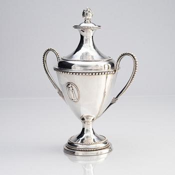 Johan Malmstedt, sockerskål med lock, silver, Göteborg 1792. Gustaviansk.