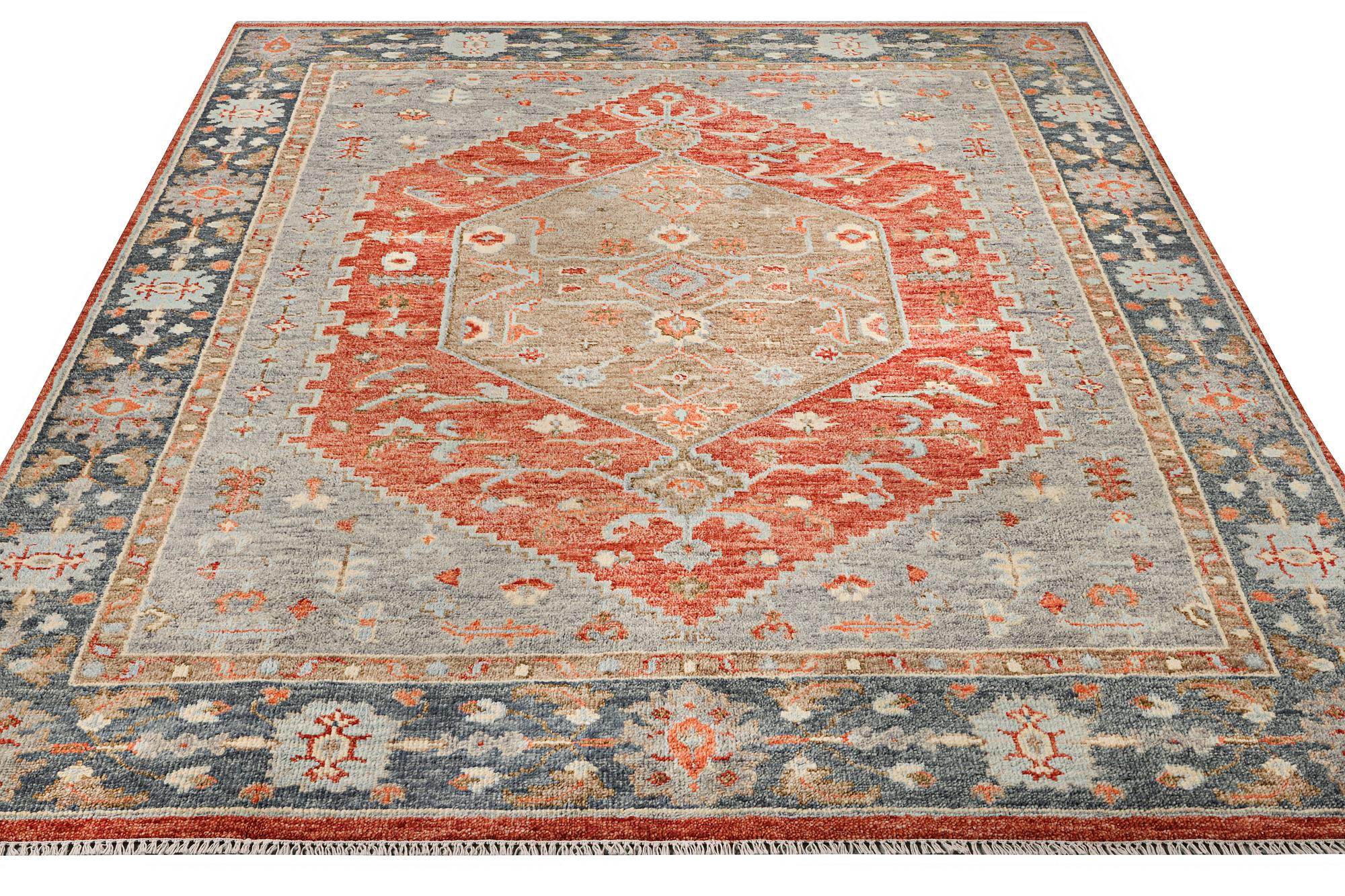 An oriental carpet with Mamluk design, c. 359 x 281 cm.