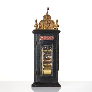 A Queen Anne ebonized and brass-mounted bracket clock marked 'Markwick London', circa 1700.