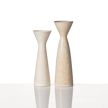 Carl-Harry Stålhane, a set of 9 stoneware vases, Rörstrand, Sweden 1950-60s.
