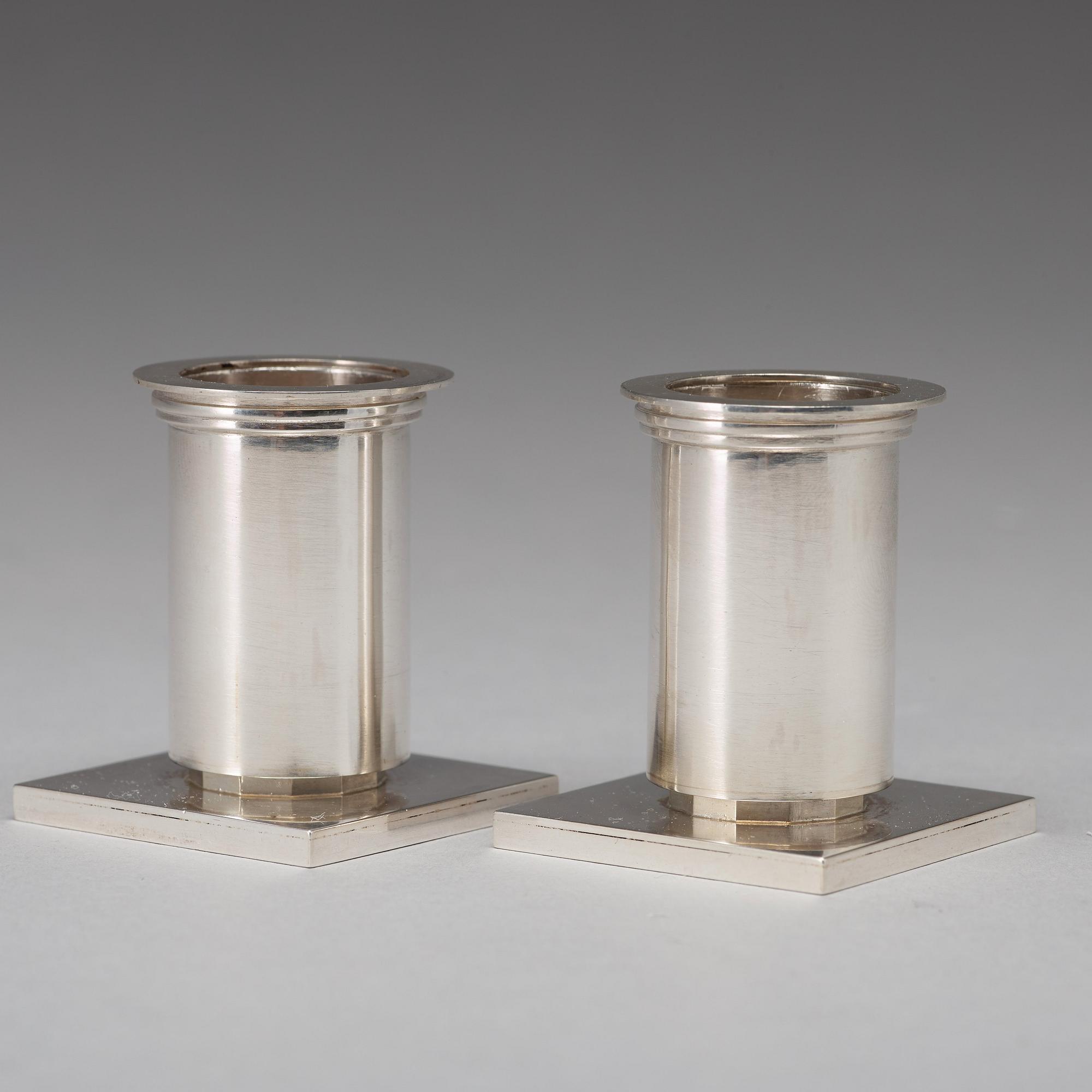 Wiwen Nilsson, a pair of candlesticks, Lund 1943, sterling.