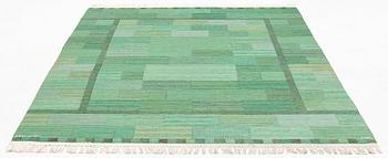 Marianne Richter, a carpet, 'Fasad, grön II', flat weave, ca 276 x 187 cm, signed AB MMF MR.