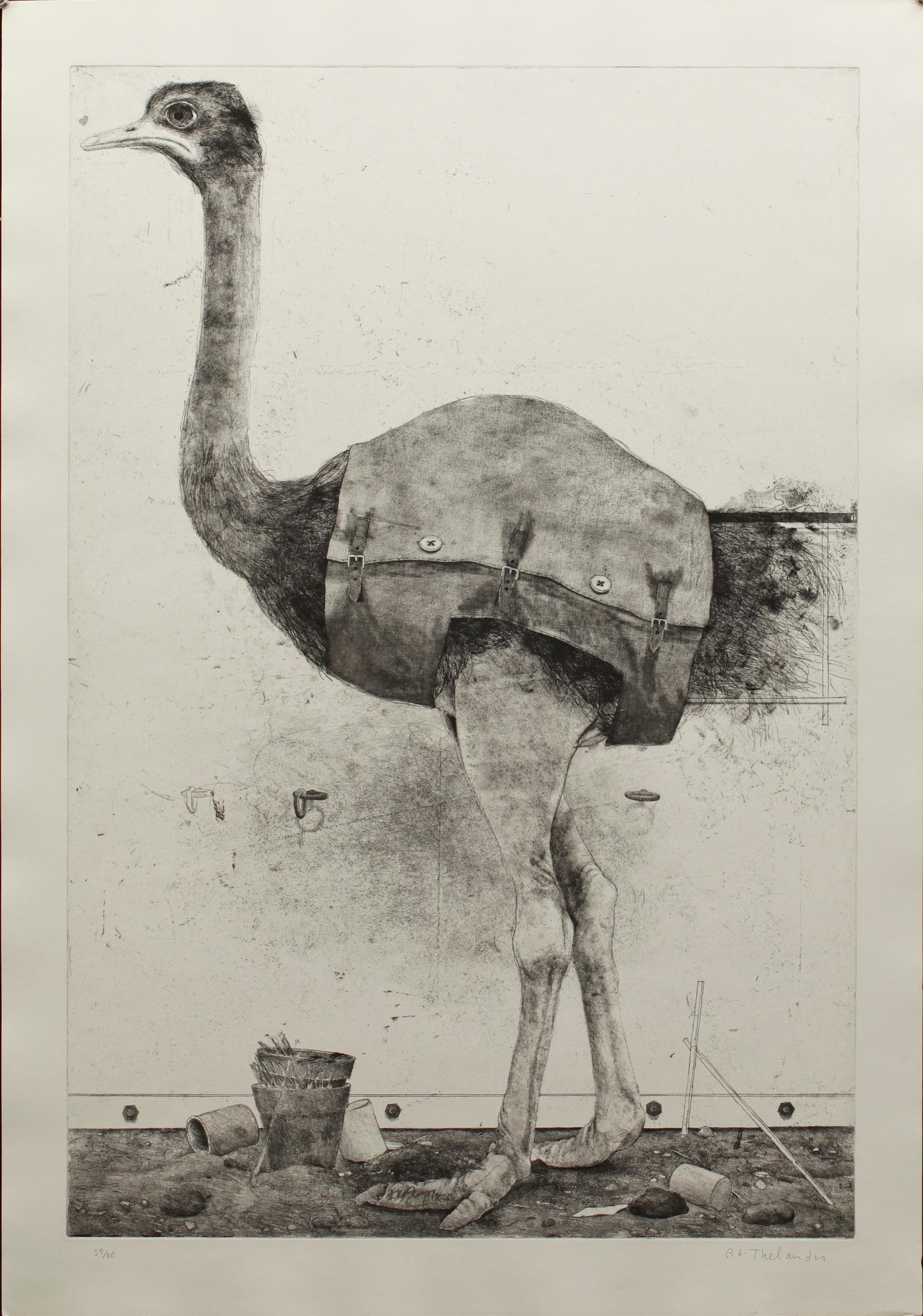 PG THELANDER, färgetsning, sign och numr 39/80.