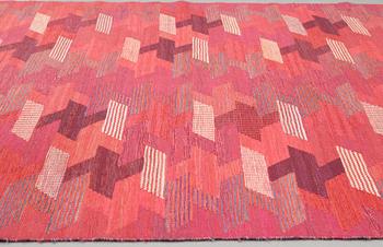 Barbro Nilsson, A CARPET, "Rödarp", flat weave, ca 299 x 186,5 cm, signed AB MMF BN.