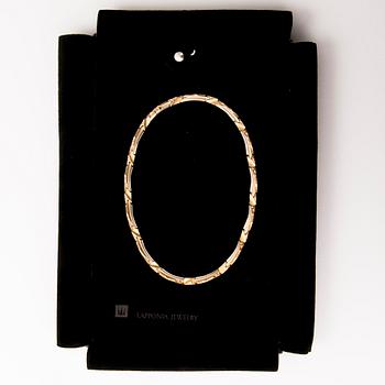 BJÖRN WECKSTRÖM, COLLIER, "Narda", 14K guld, platina. Lapponia 1990.