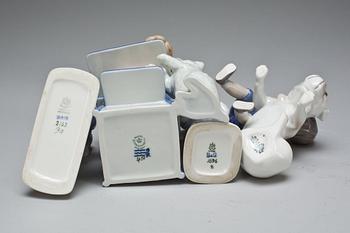 FIGURINER, 4 st, porslin, Bing & Gröndahl och Royal Copenhagen.