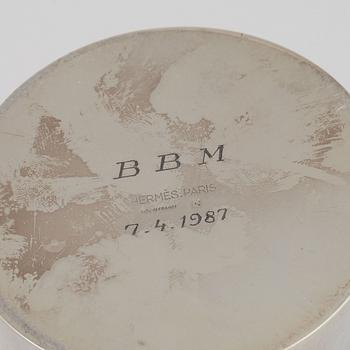 Hermès, cigarette case, new silver. 1980s.