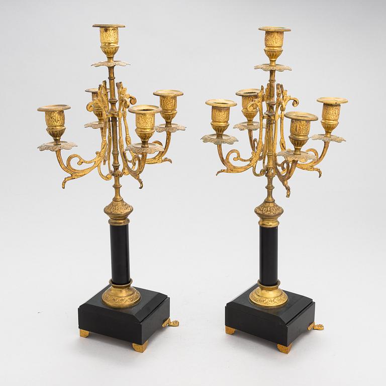 A pair of candelabras, from late 19th century.