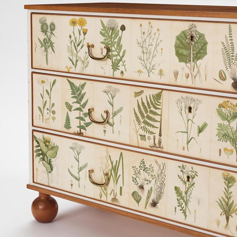 Josef Frank, a "Flora" chest of drawers, Firma Svenskt Tenn, Sweden, probably 1970s.