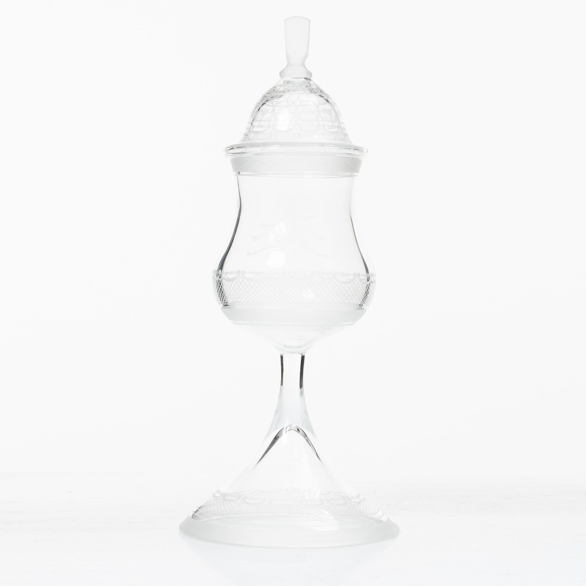 Simon Gate, goblet with lid, "Aurora", Orrefors, 250th anniversary, 1976.