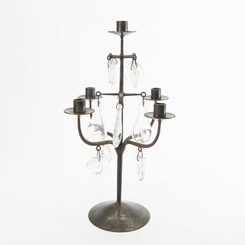 Erik Höglund, a metal and glass candelabra Kosta smide later part of the 20th century.