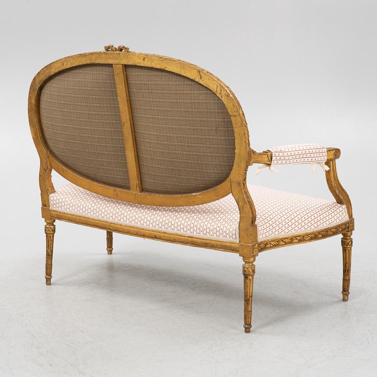 A set of four Louis XVI style furniture, late 19th century.