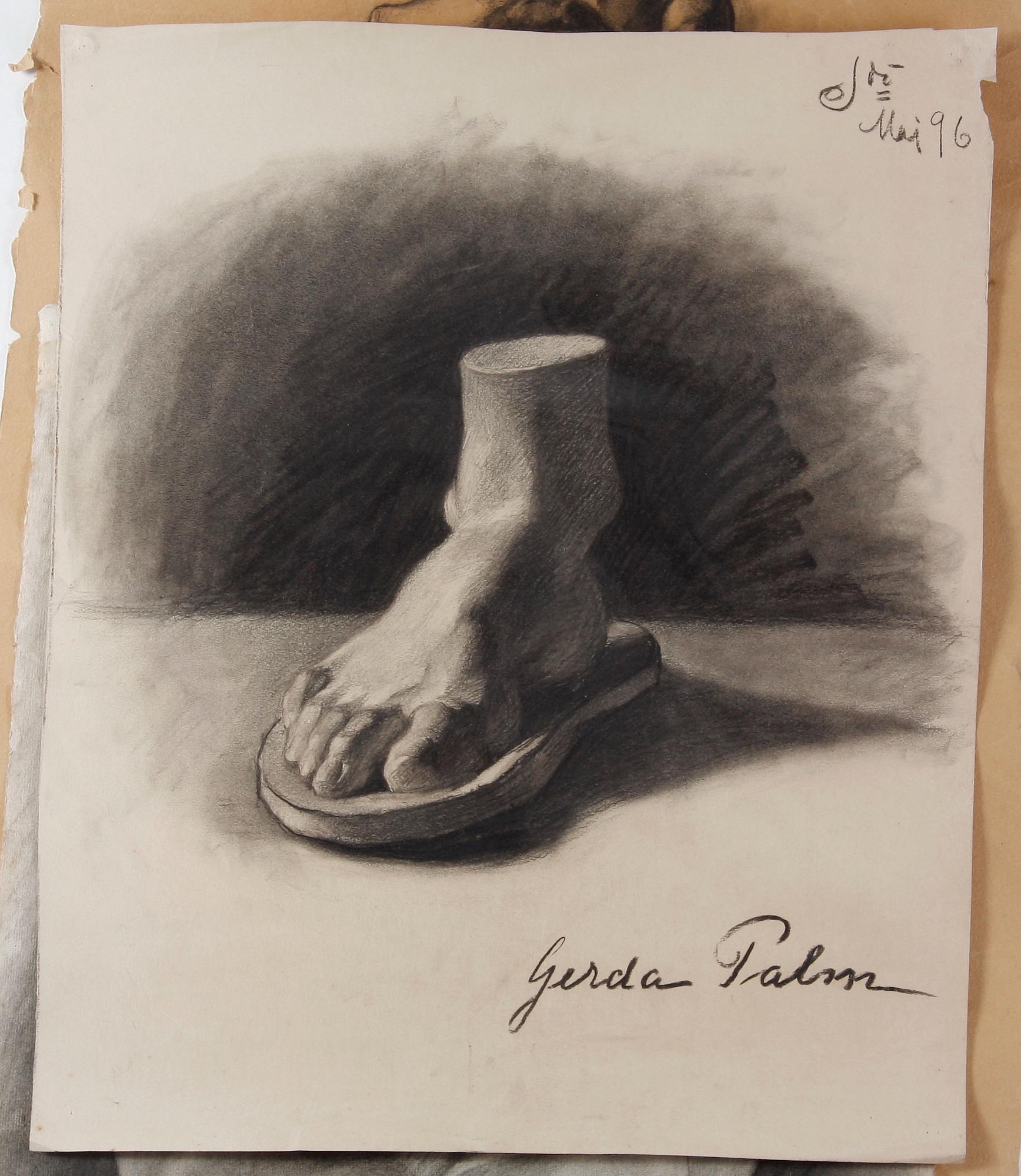 PALM, GERDA, kolteckningar, 4 st.