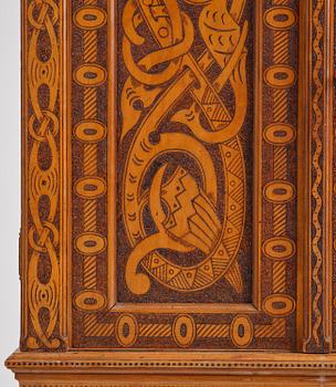 Cabinet, probably Norway, Old Norse style, late 19th century.