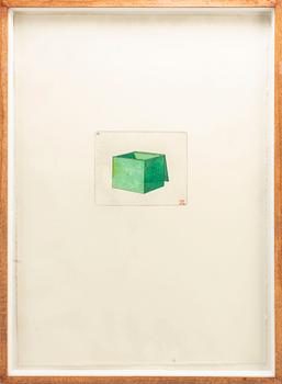 STEN EKLUND, etching, hand coloured, signed.