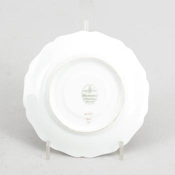 MOCCAKOPPAR MED FAT, 19 delar, porslin,   Hutschenreuther Hohenberg Bavaria, 1814-1914.