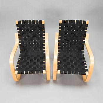 Alvar Aalto,  a pair of late 20th century '406' armchairs for Artek.