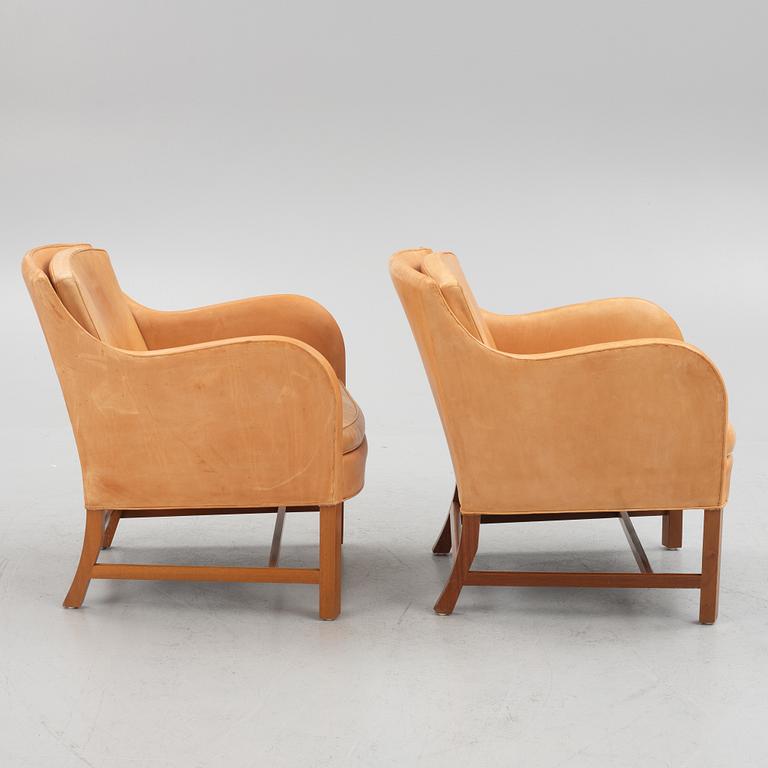 Kaare Klint & Edvard Kindt-Larsen, a pair of model "Mix 4396" armchairs, Rud Rasmussen, Demark.