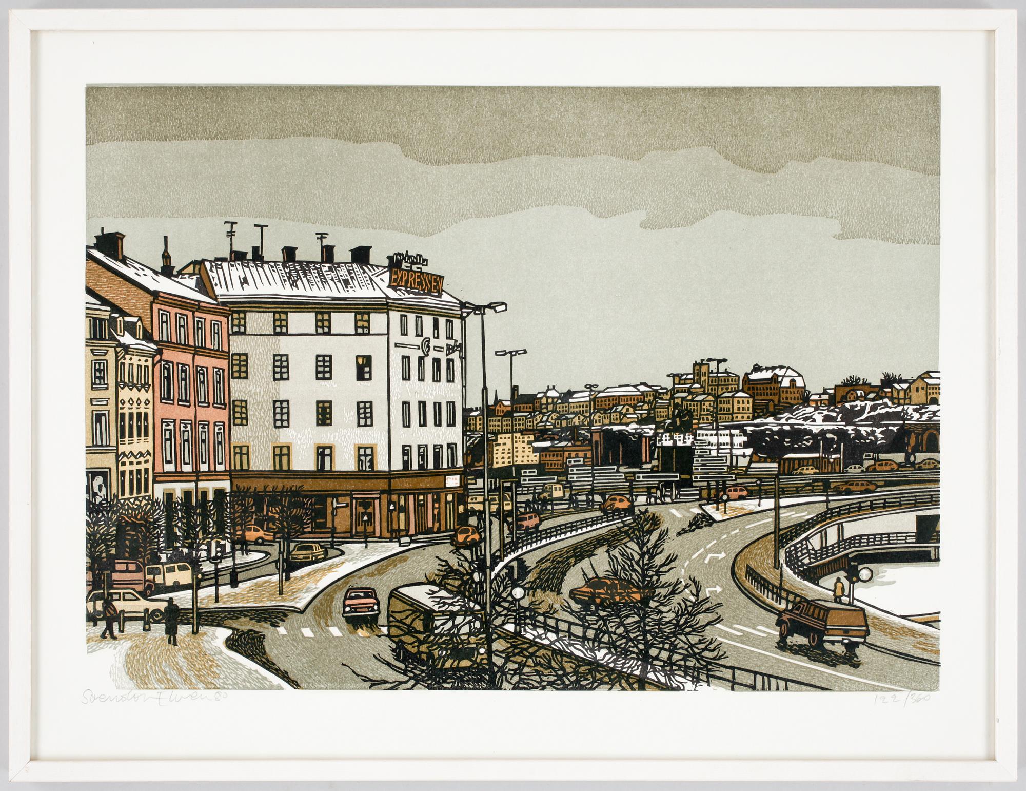 SVENOLOV EHRÉN, färglitografier, 2 st, sign o dat -80. numr 302/360 resp 122/360.