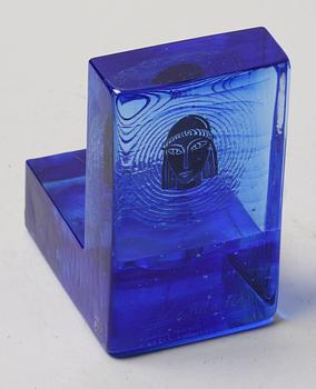 LJUSHÅLLARE, glas, Bertil Vallien, Kosta Boda, sign.