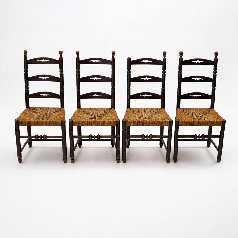 Axel Einar Hjorth, a set of 4 chairs, "Blidö", Nordiska kompaniet, 1929.