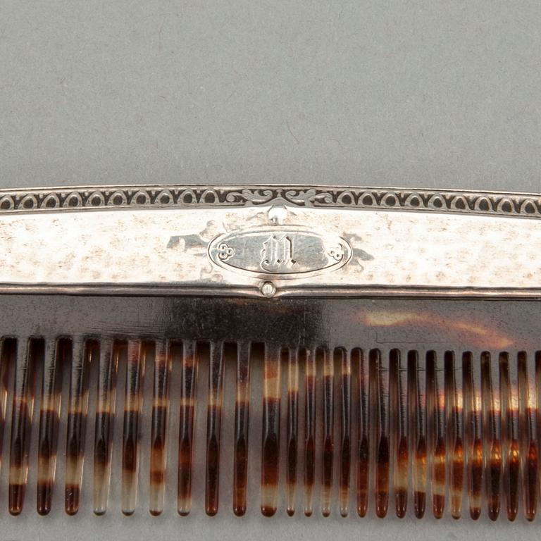 TOILETTESET, 3 delar, sterling silver, 1900-talets början.