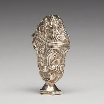 Jöran Stammer, luktdosa, silver, (verksam i Jönköping 1729-1752(-1754)). Rokoko.