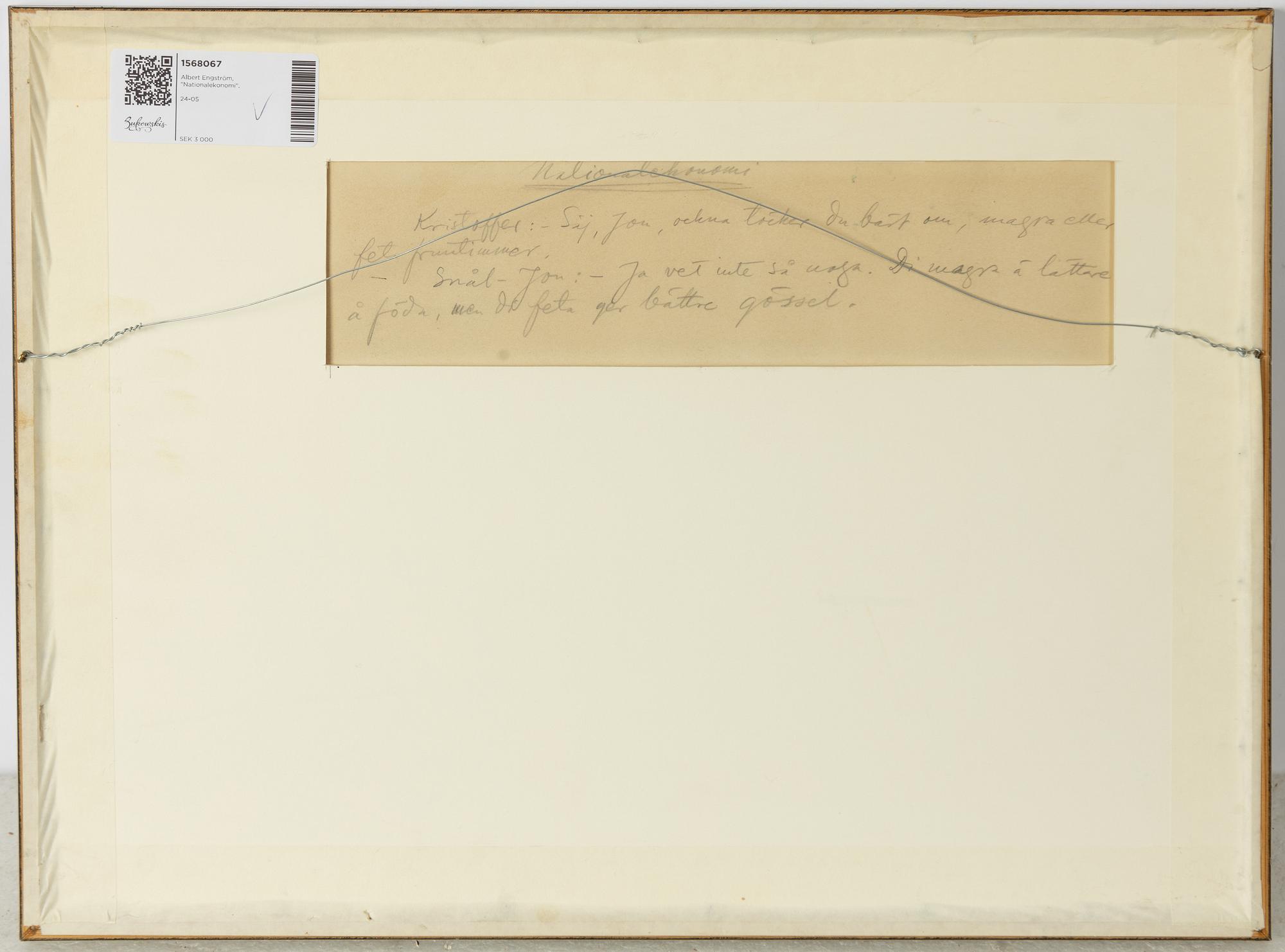 Albert Engström, "Nationalekonomi".