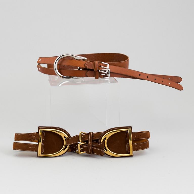 Two belts by Ralph Lauren.