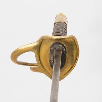 A French sabre, 1822 cavalry pattern, with scabbard.