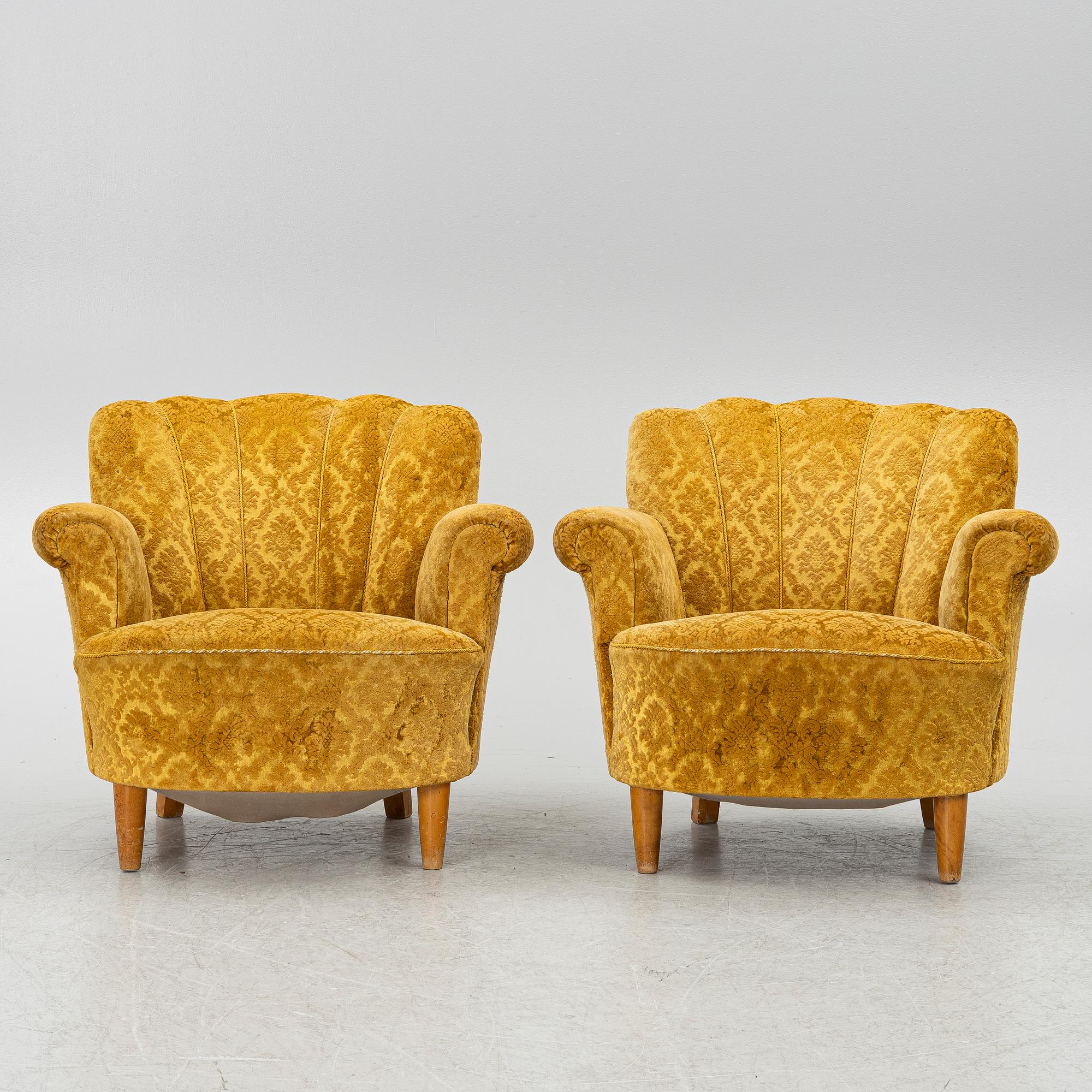 Fåtöljer, ett par, Swedish Modern. 1940-tal.