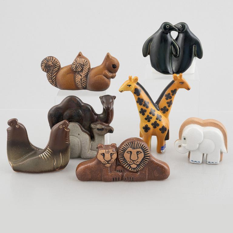 Lisa Larson, a set of six stoneware figurines from the series 'Noaks ark' Gustavsberg.