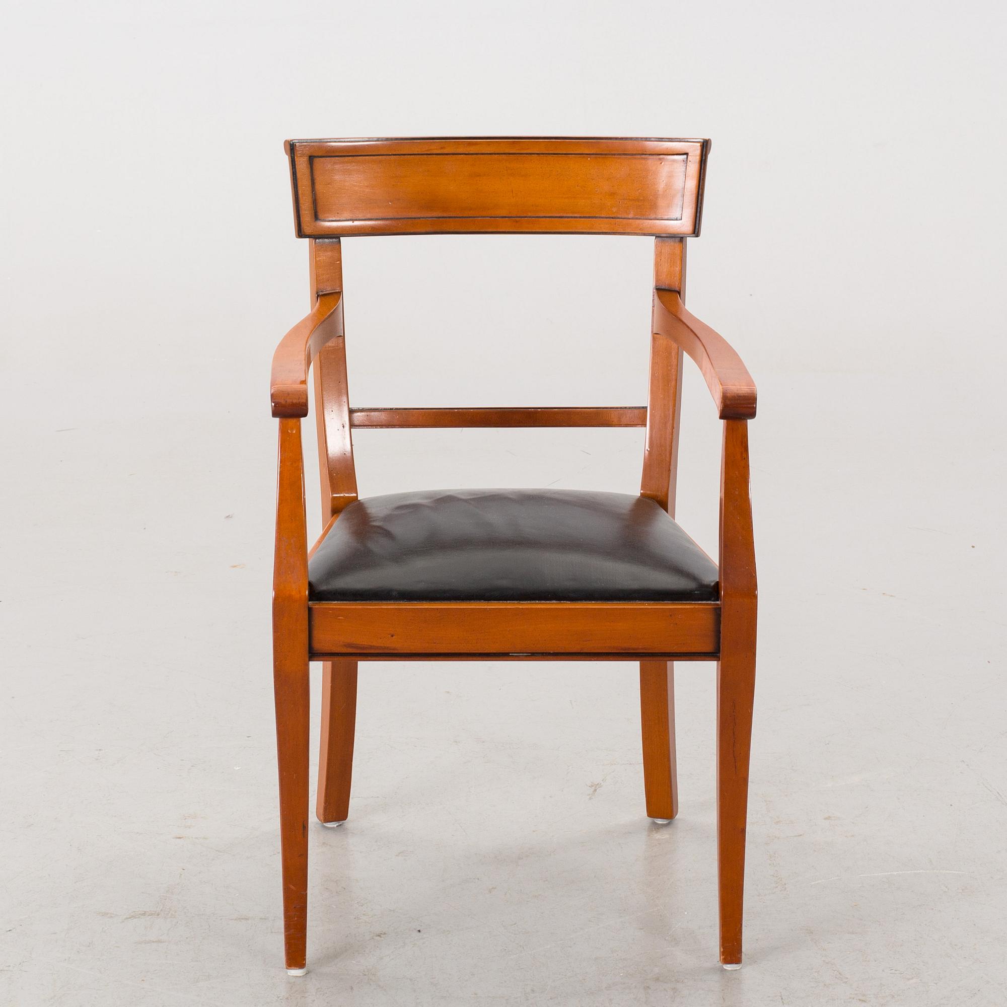 A FRANCE WRITING DESK AND A CHAIR FROM GRANGE.