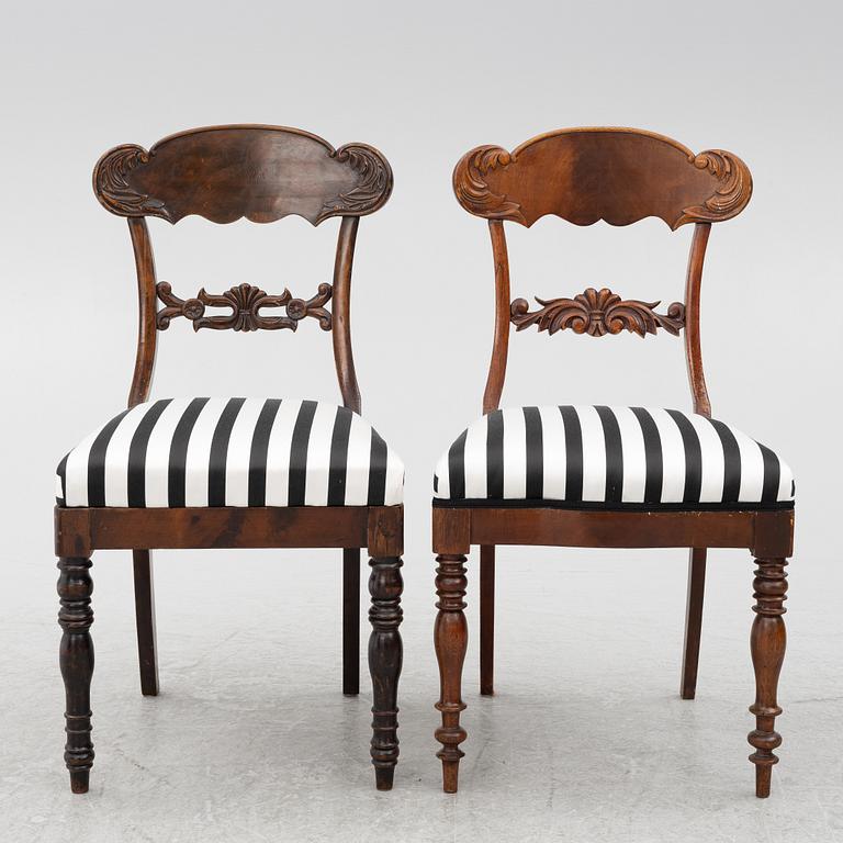 Chairs, 8 pcs, late Empire, mid-19th century.