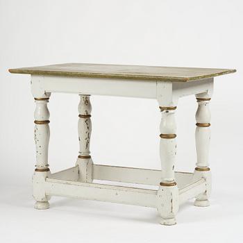 A Swedish baroque and faux marble-painted table, circa 1700.