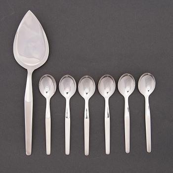 A set of six silver coffee spoons with cake server of the 'Marski', Kultakeskus, Hämeenlinna 2002.