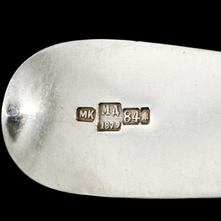 MATGAFFLAR,  12 st, silver, Mathias Kilpeläinen,  St Petersburg, Ryssland, 1879. Vikt 840 g.