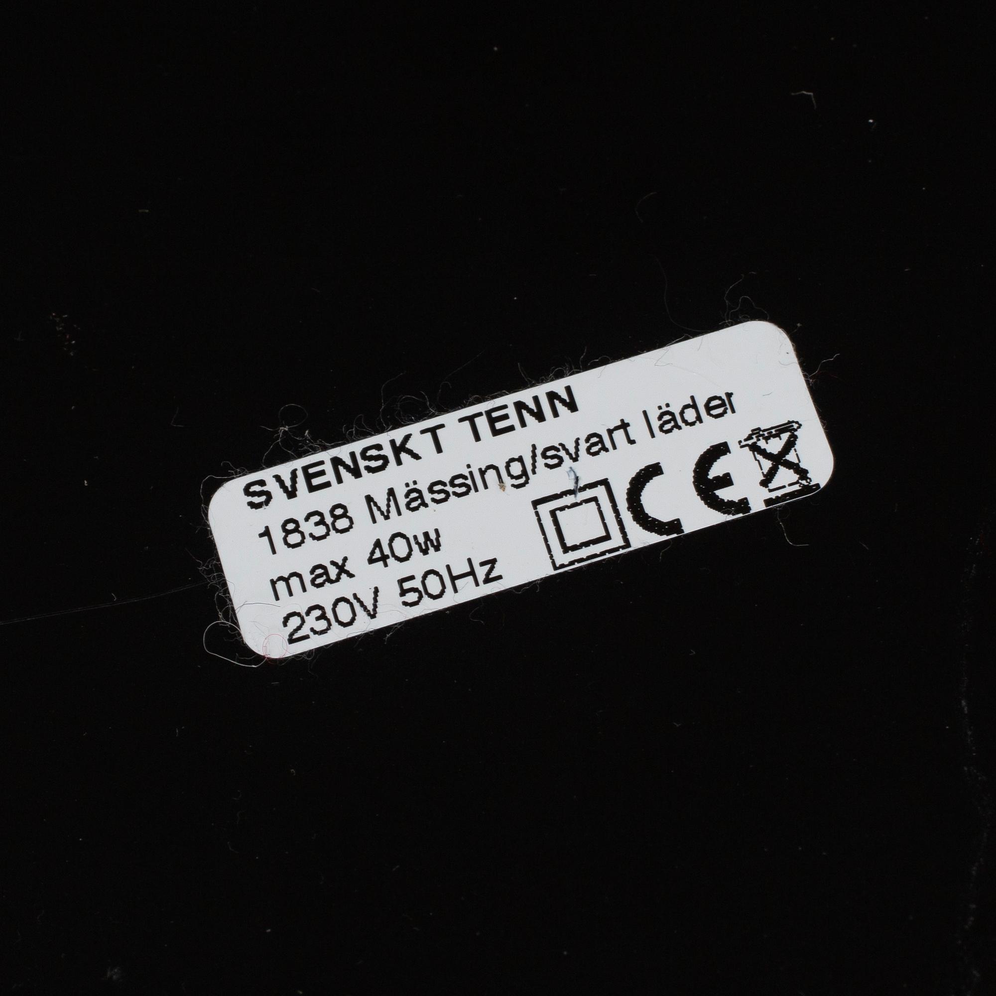 JOSEF FRANK, a brass and leather wrapped floor lamp, model 1838, from Firma Svenskt Tenn.