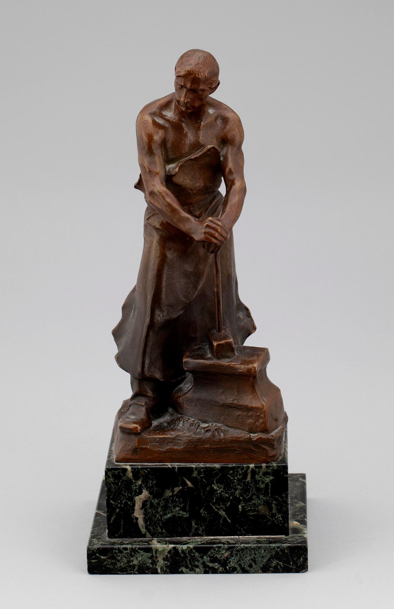 OKÄND KONSTNÄR, skulptur, brons, sign Müller i godset. 1900-talets första hälft.